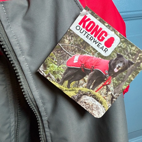 NWT KONG Outerwear Full Coverage Suit Dog Snow Water Resistant MED Red Grey - Picture 7 of 16